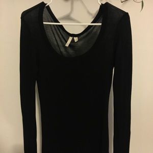 Thin but not see thru black long sleeve tee